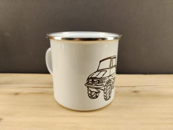 Unimog 406 Oldtimer Emaille Tasse